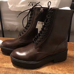 ZARA laced ankle boots BRAND NEW